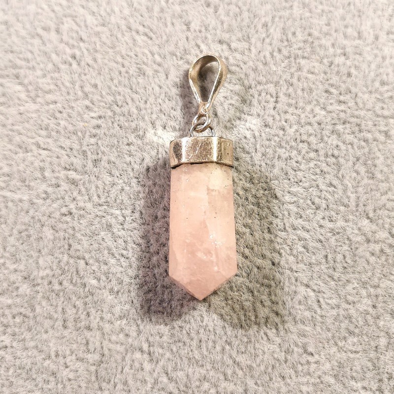Morganite - pendentif pièce unique 2 - 4ème chakra